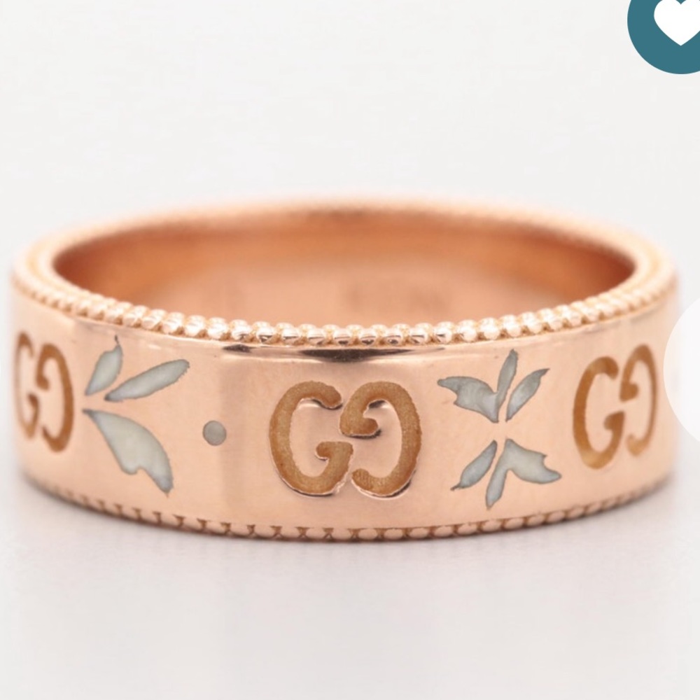 Gucci 18K Rose Gold "Icon" Band Ring